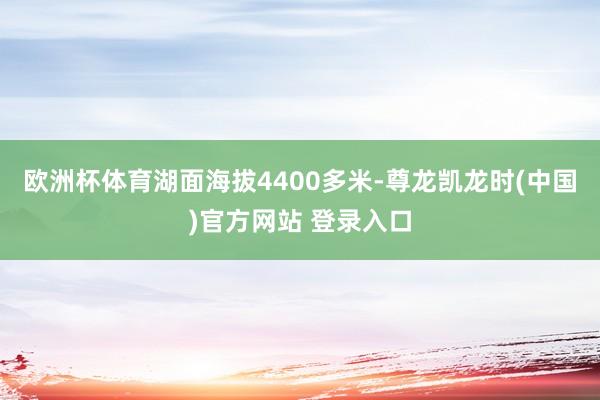 欧洲杯体育湖面海拔4400多米-尊龙凯龙时(中国)官方网站 登录入口