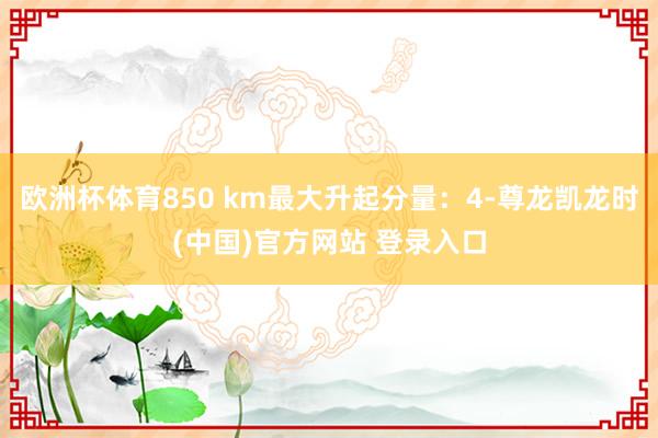 欧洲杯体育850 km最大升起分量:4-尊龙凯龙时(中国)官方网站 登录入口