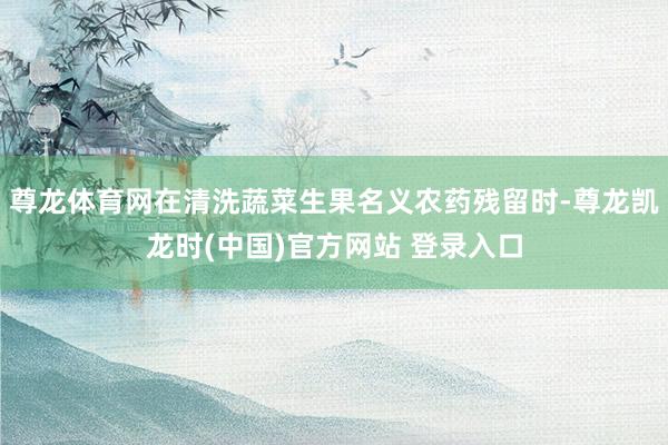 尊龙体育网在清洗蔬菜生果名义农药残留时-尊龙凯龙时(中国)官方网站 登录入口