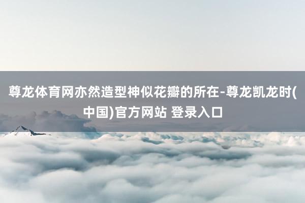 尊龙体育网亦然造型神似花瓣的所在-尊龙凯龙时(中国)官方网站 登录入口