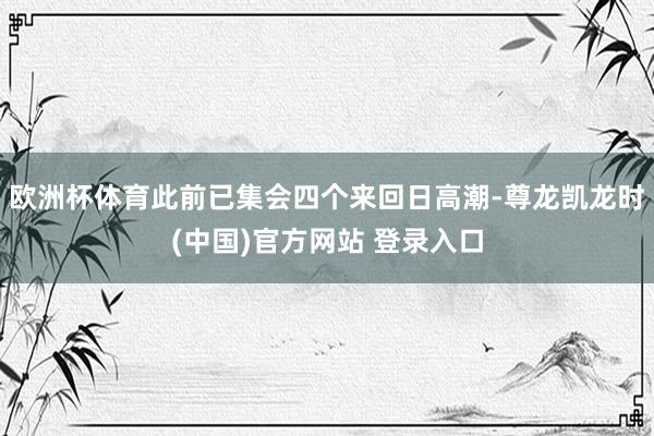 欧洲杯体育此前已集会四个来回日高潮-尊龙凯龙时(中国)官方网站 登录入口