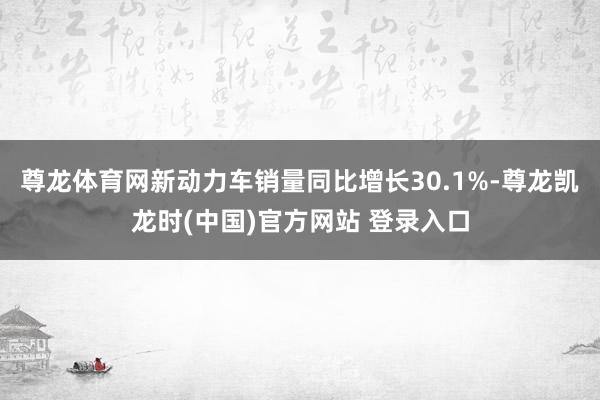 尊龙体育网新动力车销量同比增长30.1%-尊龙凯龙时(中国)官方网站 登录入口