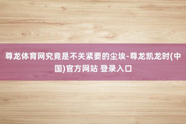 尊龙体育网究竟是不关紧要的尘埃-尊龙凯龙时(中国)官方网站 登录入口