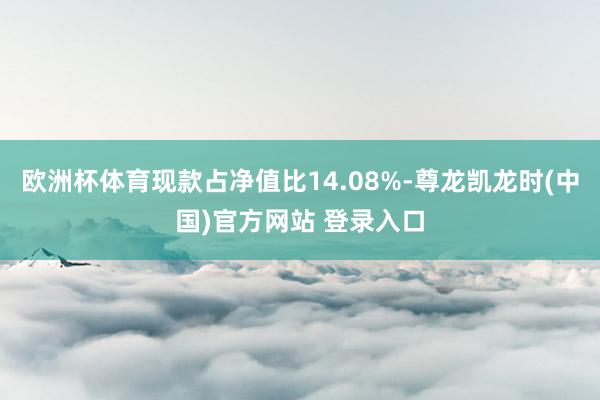 欧洲杯体育现款占净值比14.08%-尊龙凯龙时(中国)官方网站 登录入口