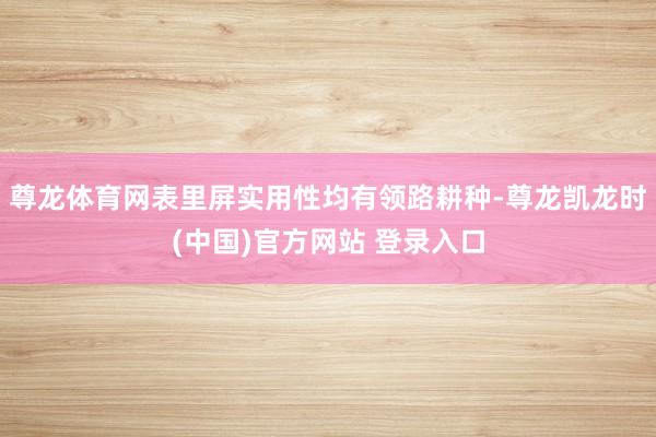 尊龙体育网表里屏实用性均有领路耕种-尊龙凯龙时(中国)官方网站 登录入口