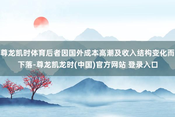 尊龙凯时体育后者因国外成本高潮及收入结构变化而下落-尊龙凯龙时(中国)官方网站 登录入口